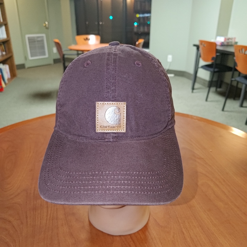 Carhartt Stitched Leather Logo Strapback Hat Cap OSFA